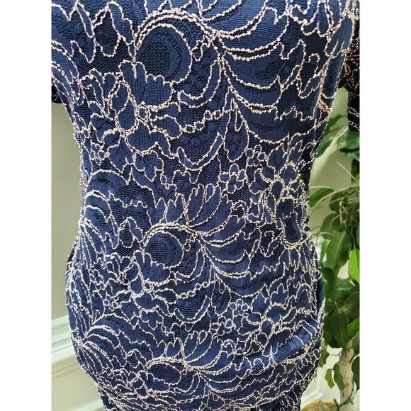 Motherhood Women's Blue Nylon Short Sleeve Round Neck Knee Length Dress Size L - Picture 3 of 12